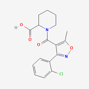 molecular formula C17H17ClN2O4 B4135788 1-{[3-(2-chlorophenyl)-5-methyl-4-isoxazolyl]carbonyl}-2-piperidinecarboxylic acid 