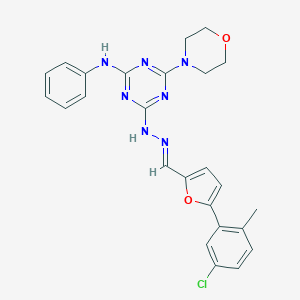 5-(5-Chloro-2-methylphenyl)-2-furaldehyde [4-anilino-6-(4-morpholinyl)-1,3,5-triazin-2-yl]hydrazone