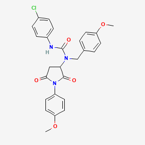 molecular formula C26H24ClN3O5 B4135811 N'-(4-chlorophenyl)-N-(4-methoxybenzyl)-N-[1-(4-methoxyphenyl)-2,5-dioxo-3-pyrrolidinyl]urea 