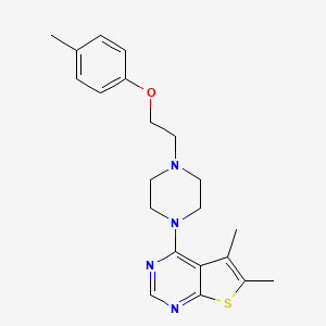 molecular formula C21H26N4OS B4135815 5,6-dimethyl-4-{4-[2-(4-methylphenoxy)ethyl]-1-piperazinyl}thieno[2,3-d]pyrimidine 