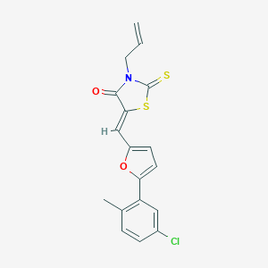 molecular formula C18H14ClNO2S2 B413582 3-Allyl-5-{[5-(5-chloro-2-methylphenyl)-2-furyl]methylene}-2-thioxo-1,3-thiazolidin-4-one 
