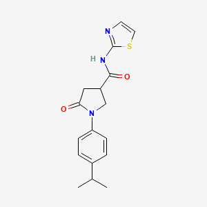 molecular formula C17H19N3O2S B4135821 1-(4-isopropylphenyl)-5-oxo-N-1,3-thiazol-2-yl-3-pyrrolidinecarboxamide 