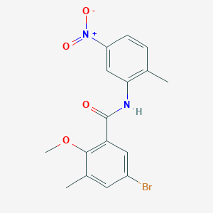 molecular formula C16H15BrN2O4 B4135832 5-bromo-2-methoxy-3-methyl-N-(2-methyl-5-nitrophenyl)benzamide 