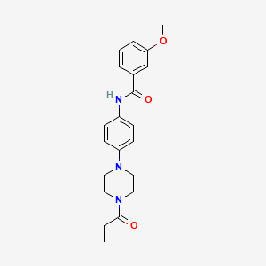 3-methoxy-N-[4-(4-propionyl-1-piperazinyl)phenyl]benzamide