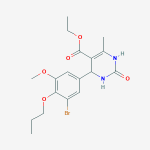 molecular formula C18H23BrN2O5 B4135860 ethyl 4-(3-bromo-5-methoxy-4-propoxyphenyl)-6-methyl-2-oxo-1,2,3,4-tetrahydro-5-pyrimidinecarboxylate 