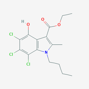 molecular formula C16H18Cl3NO3 B413587 ethyl 1-butyl-5,6,7-trichloro-4-hydroxy-2-methyl-1H-indole-3-carboxylate CAS No. 296266-50-7