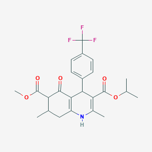molecular formula C24H26F3NO5 B4135874 3-isopropyl 6-methyl 2,7-dimethyl-5-oxo-4-[4-(trifluoromethyl)phenyl]-1,4,5,6,7,8-hexahydro-3,6-quinolinedicarboxylate 
