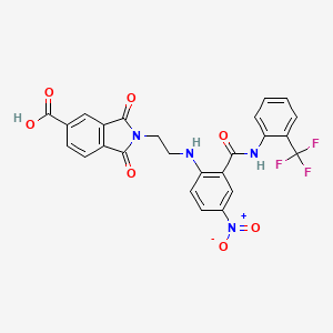 molecular formula C25H17F3N4O7 B4135881 2-(2-{[4-nitro-2-({[2-(trifluoromethyl)phenyl]amino}carbonyl)phenyl]amino}ethyl)-1,3-dioxo-5-isoindolinecarboxylic acid 