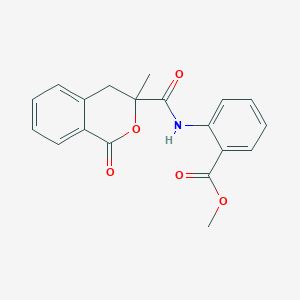 molecular formula C19H17NO5 B4135887 methyl 2-{[(3-methyl-1-oxo-3,4-dihydro-1H-isochromen-3-yl)carbonyl]amino}benzoate 