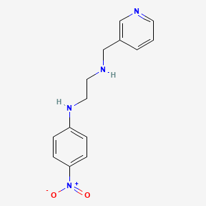 molecular formula C14H16N4O2 B4135899 (4-nitrophenyl){2-[(3-pyridinylmethyl)amino]ethyl}amine 