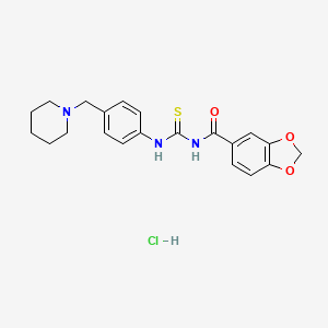 molecular formula C21H24ClN3O3S B4135924 N-({[4-(1-piperidinylmethyl)phenyl]amino}carbonothioyl)-1,3-benzodioxole-5-carboxamide hydrochloride 