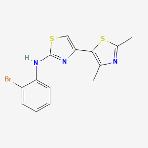 molecular formula C14H12BrN3S2 B4135949 N-(2-bromophenyl)-2',4'-dimethyl-4,5'-bi-1,3-thiazol-2-amine 