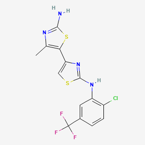 molecular formula C14H10ClF3N4S2 B4135950 N~2~-[2-chloro-5-(trifluoromethyl)phenyl]-4'-methyl-4,5'-bi-1,3-thiazole-2,2'-diamine 