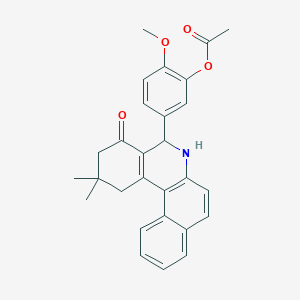 5-(2,2-Dimethyl-4-oxo-1,2,3,4,5,6-hexahydrobenzo[a]phenanthridin-5-yl)-2-methoxyphenyl acetate