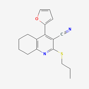 molecular formula C17H18N2OS B4135961 4-(2-furyl)-2-(propylthio)-5,6,7,8-tetrahydro-3-quinolinecarbonitrile 