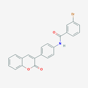 molecular formula C22H14BrNO3 B413597 3-bromo-N-[4-(2-oxochromen-3-yl)phenyl]benzamide CAS No. 313953-33-2