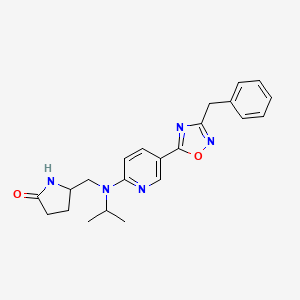 molecular formula C22H25N5O2 B4135970 5-{[[5-(3-benzyl-1,2,4-oxadiazol-5-yl)-2-pyridinyl](isopropyl)amino]methyl}-2-pyrrolidinone 