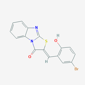 molecular formula C16H9BrN2O2S B413600 2-(5-bromo-2-hydroxybenzylidene)[1,3]thiazolo[3,2-a]benzimidazol-3(2H)-one 