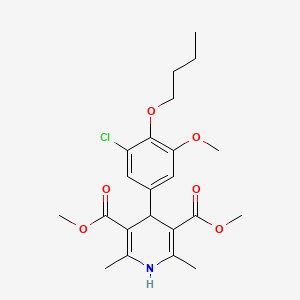 molecular formula C22H28ClNO6 B4136016 dimethyl 4-(4-butoxy-3-chloro-5-methoxyphenyl)-2,6-dimethyl-1,4-dihydro-3,5-pyridinedicarboxylate 