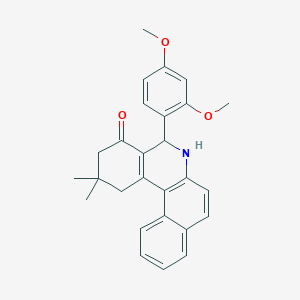 molecular formula C27H27NO3 B413602 5-(2,4-dimethoxyphenyl)-2,2-dimethyl-2,3,5,6-tetrahydrobenzo[a]phenanthridin-4(1H)-one 