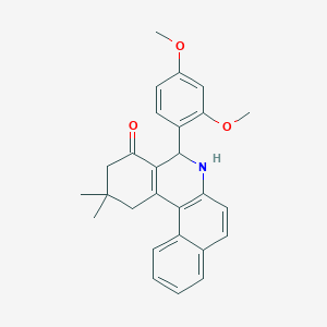 molecular formula C27H27NO3 B413602 5-(2,4-DIMETHOXYPHENYL)-2,2-DIMETHYL-1H,2H,3H,4H,5H,6H-BENZO[A]PHENANTHRIDIN-4-ONE 