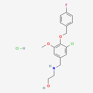 molecular formula C17H20Cl2FNO3 B4136035 2-({3-chloro-4-[(4-fluorobenzyl)oxy]-5-methoxybenzyl}amino)ethanol hydrochloride 