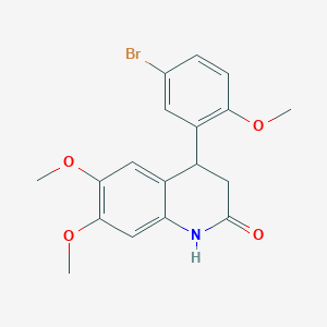 molecular formula C18H18BrNO4 B4136037 4-(5-bromo-2-methoxyphenyl)-6,7-dimethoxy-3,4-dihydro-2(1H)-quinolinone 