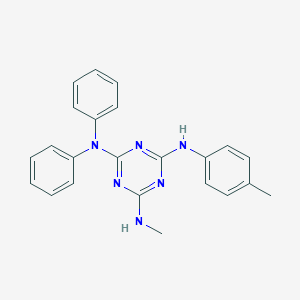 molecular formula C23H22N6 B413604 N~2~-methyl-N~4~-(4-methylphenyl)-N~6~,N~6~-diphenyl-1,3,5-triazine-2,4,6-triamine 