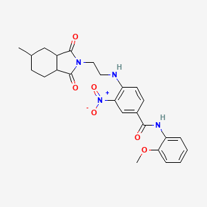 molecular formula C25H28N4O6 B4136044 N-(2-methoxyphenyl)-4-{[2-(5-methyl-1,3-dioxooctahydro-2H-isoindol-2-yl)ethyl]amino}-3-nitrobenzamide 