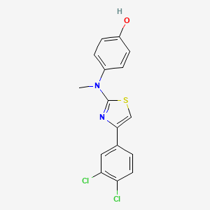 molecular formula C16H12Cl2N2OS B4136051 4-[[4-(3,4-dichlorophenyl)-1,3-thiazol-2-yl](methyl)amino]phenol 