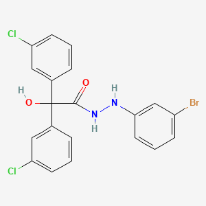 molecular formula C20H15BrCl2N2O2 B4136084 N'-(3-bromophenyl)-2,2-bis(3-chlorophenyl)-2-hydroxyacetohydrazide 