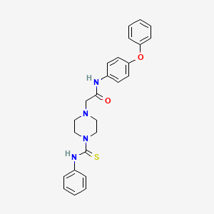 molecular formula C25H26N4O2S B4136087 2-[4-(anilinocarbonothioyl)-1-piperazinyl]-N-(4-phenoxyphenyl)acetamide 