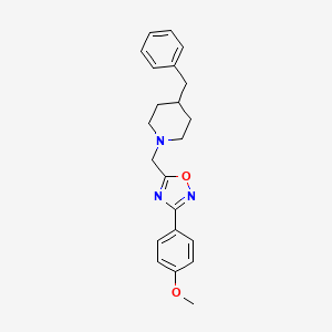 molecular formula C22H25N3O2 B4136105 4-benzyl-1-{[3-(4-methoxyphenyl)-1,2,4-oxadiazol-5-yl]methyl}piperidine 