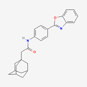 molecular formula C25H26N2O2 B4136130 2-(1-adamantyl)-N-[4-(1,3-benzoxazol-2-yl)phenyl]acetamide 