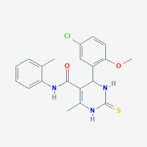 molecular formula C20H20ClN3O2S B4136137 6-(5-chloro-2-methoxyphenyl)-2-mercapto-4-methyl-N-(2-methylphenyl)-1,6-dihydro-5-pyrimidinecarboxamide 