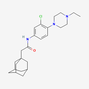 molecular formula C24H34ClN3O B4136170 2-(1-adamantyl)-N-[3-chloro-4-(4-ethyl-1-piperazinyl)phenyl]acetamide 