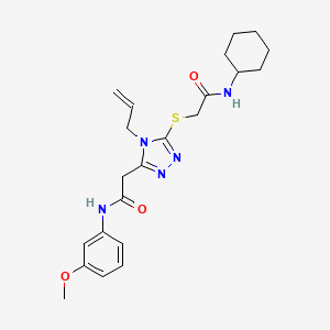 molecular formula C22H29N5O3S B4136172 2-(4-allyl-5-{[2-(cyclohexylamino)-2-oxoethyl]thio}-4H-1,2,4-triazol-3-yl)-N-(3-methoxyphenyl)acetamide 