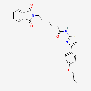 molecular formula C26H27N3O4S B4136201 6-(1,3-dioxo-1,3-dihydro-2H-isoindol-2-yl)-N-[4-(4-propoxyphenyl)-1,3-thiazol-2-yl]hexanamide 