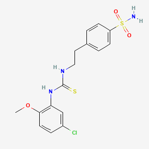 molecular formula C16H18ClN3O3S2 B4136202 4-[2-({[(5-chloro-2-methoxyphenyl)amino]carbonothioyl}amino)ethyl]benzenesulfonamide 