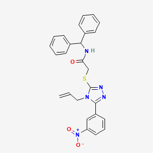 molecular formula C26H23N5O3S B4136207 2-{[4-allyl-5-(3-nitrophenyl)-4H-1,2,4-triazol-3-yl]thio}-N-(diphenylmethyl)acetamide 