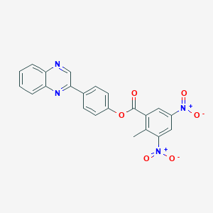 4-(quinoxalin-2-yl)phenyl 2-methyl-3,5-dinitrobenzoate