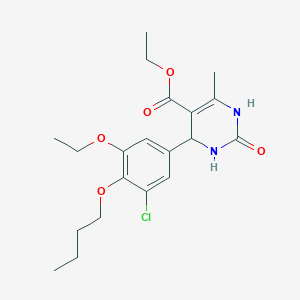 molecular formula C20H27ClN2O5 B4136251 ethyl 4-(4-butoxy-3-chloro-5-ethoxyphenyl)-6-methyl-2-oxo-1,2,3,4-tetrahydro-5-pyrimidinecarboxylate 