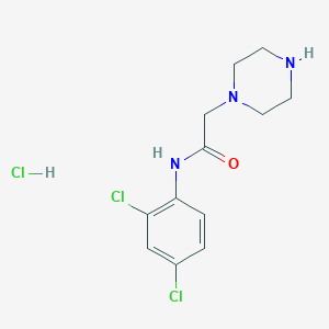 molecular formula C12H16Cl3N3O B4136276 N-(2,4-dichlorophenyl)-2-(1-piperazinyl)acetamide hydrochloride 