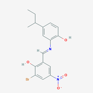 molecular formula C17H17BrN2O4 B413628 2-Bromo-6-{[(5-sec-butyl-2-hydroxyphenyl)imino]methyl}-4-nitrophenol 