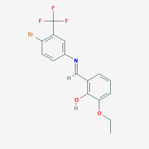 molecular formula C16H13BrF3NO2 B413629 2-({[4-Bromo-3-(trifluoromethyl)phenyl]imino}methyl)-6-ethoxyphenol 