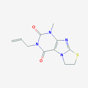 molecular formula C11H12N4O2S B413630 3-Allyl-1-methyl-6,7-dihydro-1H-thiazolo[2,3-f]purine-2,4-dione CAS No. 312915-44-9