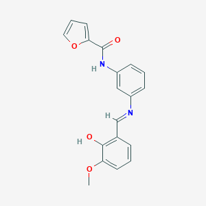 molecular formula C19H16N2O4 B413631 N-{3-[(2-hydroxy-3-methoxybenzylidene)amino]phenyl}-2-furamide 