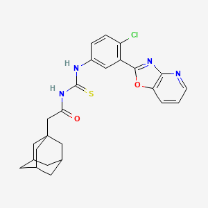molecular formula C25H25ClN4O2S B4136318 2-(1-adamantyl)-N-{[(4-chloro-3-[1,3]oxazolo[4,5-b]pyridin-2-ylphenyl)amino]carbonothioyl}acetamide 