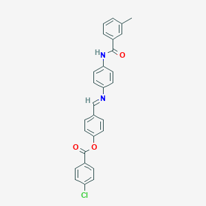 molecular formula C28H21ClN2O3 B413632 4-[({4-[(3-Methylbenzoyl)amino]phenyl}imino)methyl]phenyl 4-chlorobenzoate 