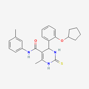 molecular formula C24H27N3O2S B4136327 4-[2-(cyclopentyloxy)phenyl]-6-methyl-N-(3-methylphenyl)-2-thioxo-1,2,3,4-tetrahydro-5-pyrimidinecarboxamide 